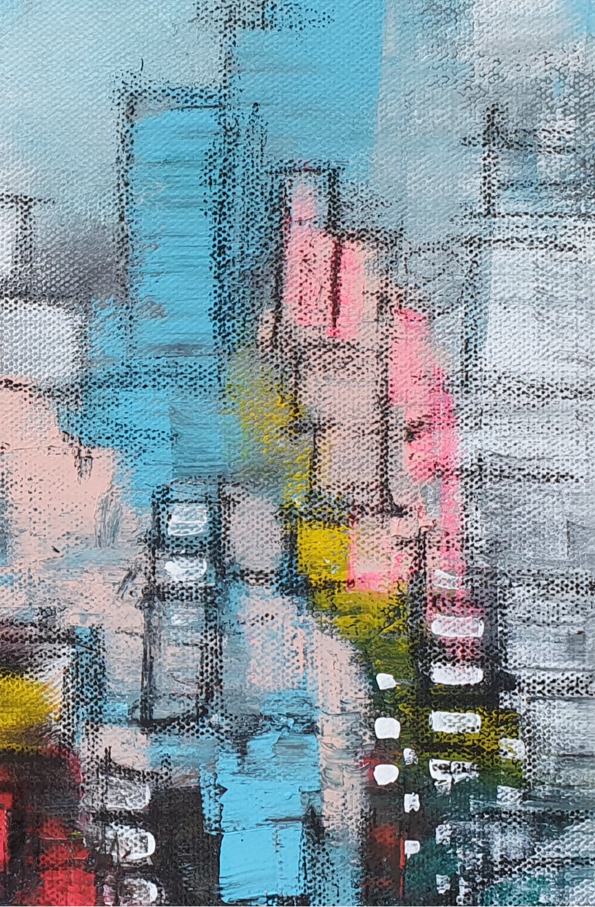 City Rhythms – Abstract Cityscape in Vibrant Colors”