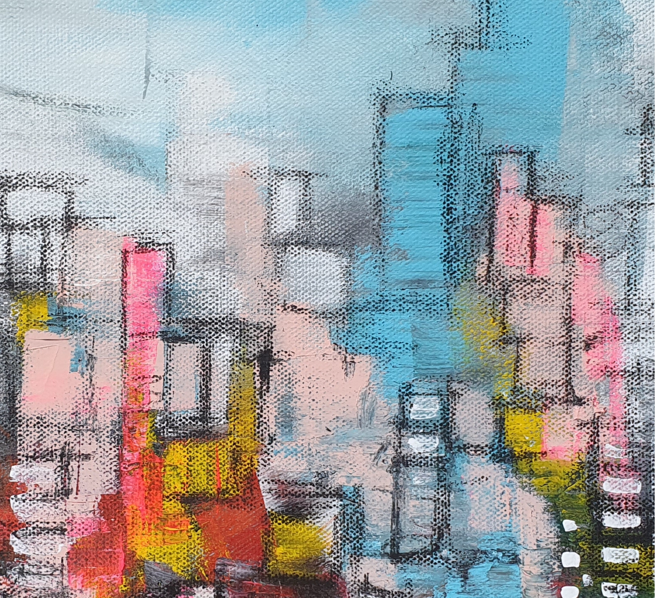 City Rhythms – Abstract Cityscape in Vibrant Colors”