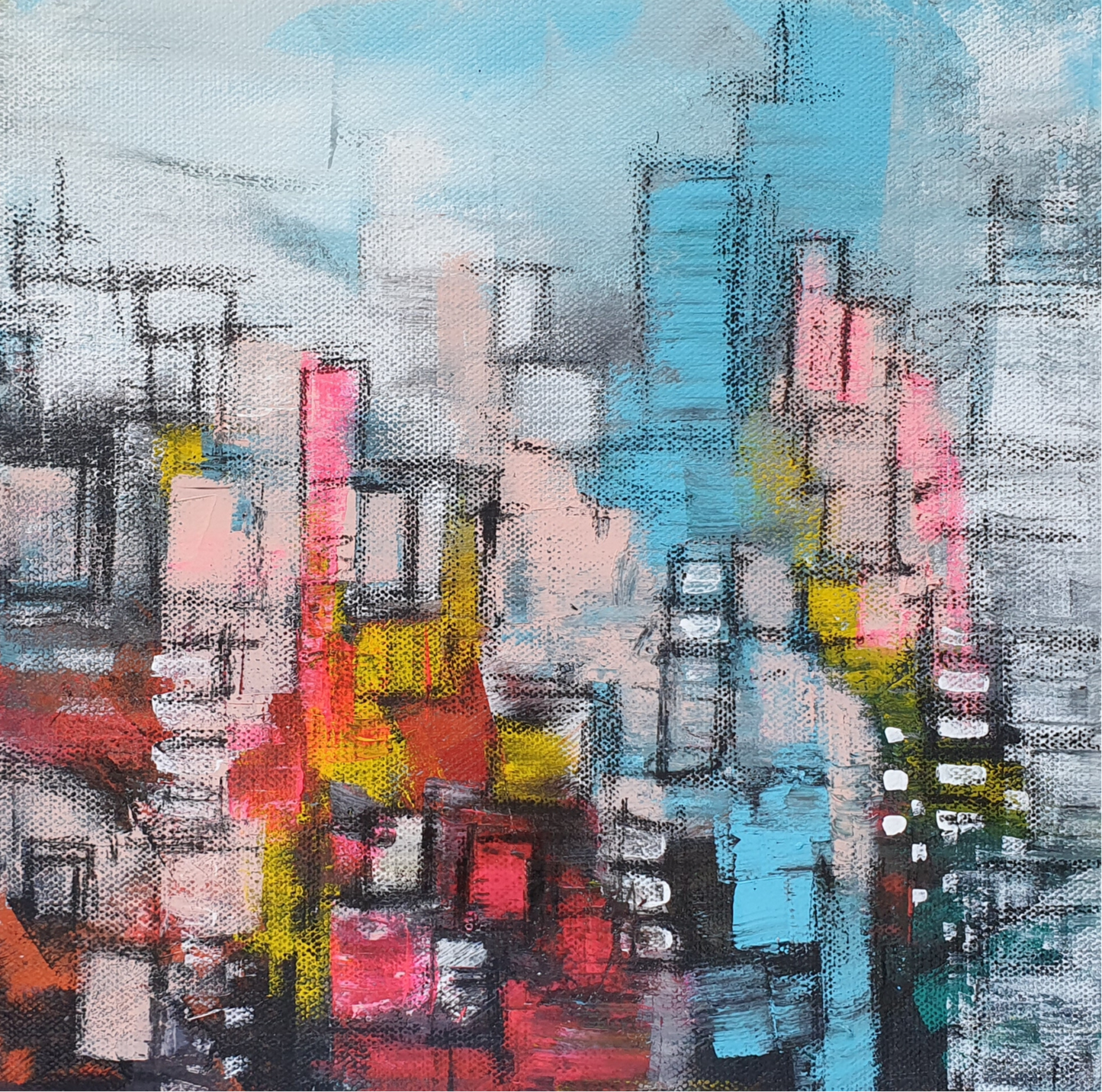 City Rhythms – Abstract Cityscape in Vibrant Colors”