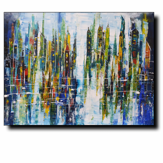Colourful City on lake